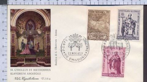 Пощенска марка със светите Кирил и Методий от 1963 г. Снимка: http://temadaily.bg