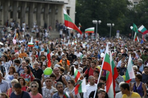 Протестът в София. Снимка: Ройтерс