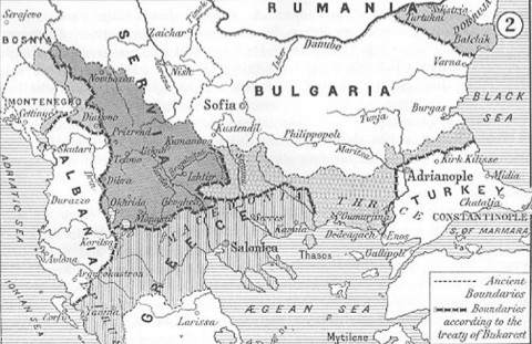 Териториални размествания на Балканите след Букурещкия договор. Илюстрация: Kroraina.com