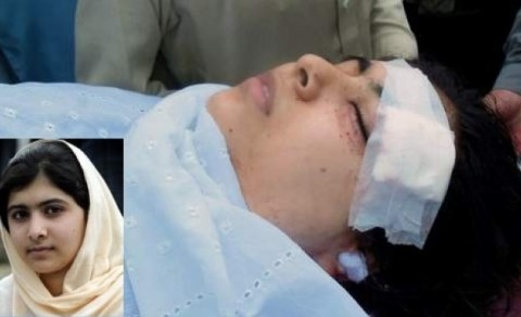 Малала след прострелването си.