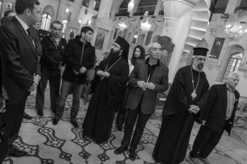 Среща с духовници в патриаршеската църква в Дамаск