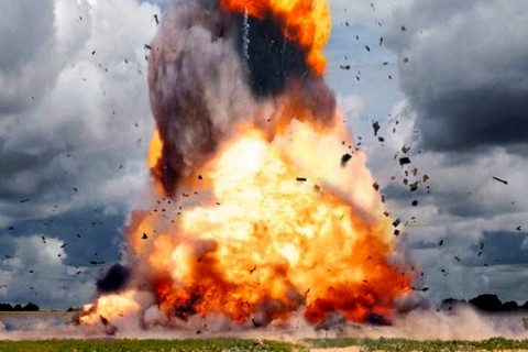 Взривът в с. Горни Лом, който отне живота на 15 души. Снимка: БГНЕС