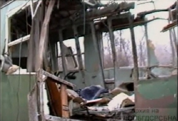 Архивни кадри от взривения вагон. Снимка: Скрийншот от видео на Нова ТВ