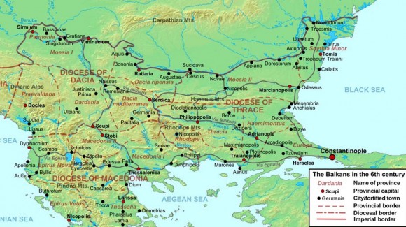 Карта с очертание на трасето на древния Виа Милитарис