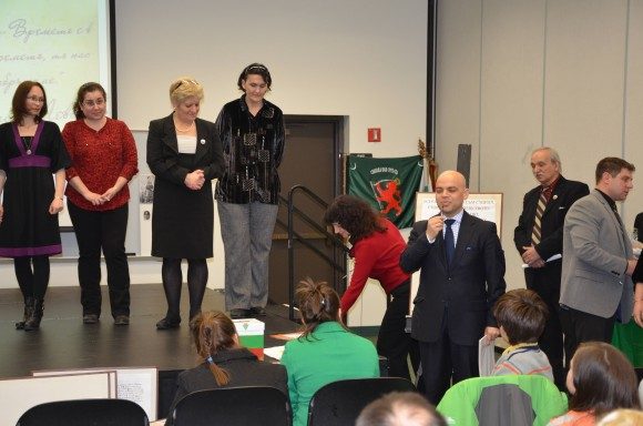 Генералният консул на честване на Васил Левски в Чикаго, организирано от няколко български училища. 19.02.2014 г.
