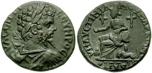 Фиг. 12. Монета с кръстове около Богинята-майка - Кибела