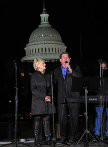 JoAnn and Dan Cummins lead prayers on election night in front of the U.S. Capitol /www.wnd.com